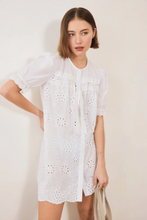 Commonplace – Afternoon Swim Puff Sleeve Dress, Cream Broiderie