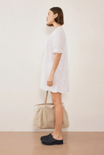 Commonplace – Afternoon Swim Puff Sleeve Dress, Cream Broiderie