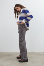 Commonplace - Ocean Frill Polo, Navy Grey White
