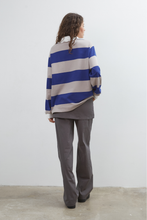 Commonplace - Ocean Frill Polo, Navy Grey White