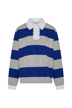 Commonplace - Ocean Frill Polo, Navy Grey White