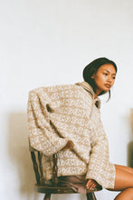 Commonplace - Chapman Monogram 1/4 Zip Sweater, Warm Sand/Cream