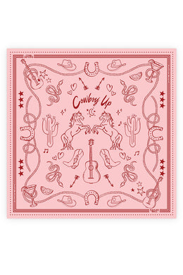 Dark Hampton x Kaylee Bell, Petite Silk Scarf, Cowboy Up Pink