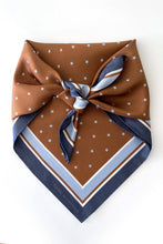 Dark Hampton - The Borey Petite Silk Scarf, Navy Caramel