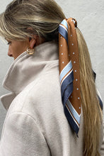 Dark Hampton - The Borey Petite Silk Scarf, Navy Caramel