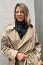 Dark Hampton - DH x Ellie Compton Quin Wool Silk Scarf, Navy Tan