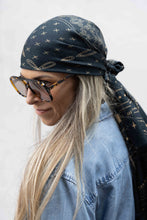 Dark Hampton - DH x Ellie Compton Quin Wool Silk Scarf, Navy Tan