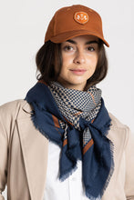 Dark Hampton - The Sutherland Wool Silk Scarf, Navy Caramel