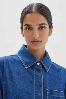 Assembly Label - Denim Mini Shirt Dress, Heritage Blue