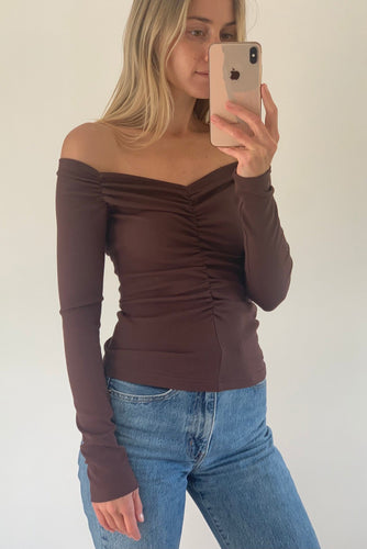 Dominique Healy - Luella Longsleeve, Chocolate Rib