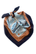 Dark Hampton - DH x Ellie Compton The Lawrie Silk Scarf, Blue/Tan