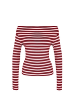 Ruby - Emma Knit Longsleeve, Burgundy Pink Stripe