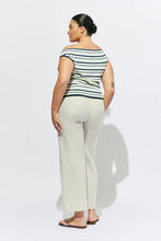 Ruby - Emma Knit Top, Lemon Navy Stripe