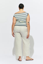 Ruby - Emma Knit Top, Lemon Navy Stripe