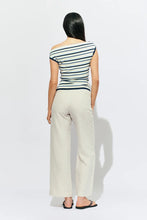 Ruby - Emma Knit Top, Lemon Navy Stripe