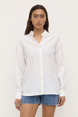 Assembly Label - Womens Everyday Linen Shirt, White