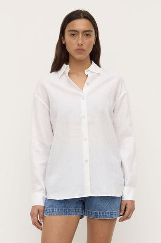 Assembly Label - Womens Everyday Linen Shirt, White