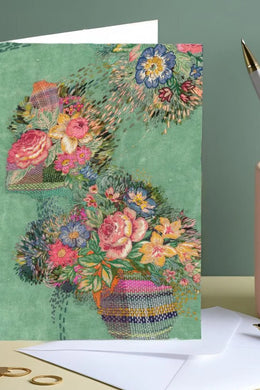 Fleur Woods - Greeting Card, Garden Wanderings Vintage Roses
