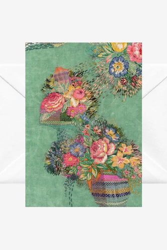 Fleur Woods - Greeting Card, Garden Wanderings Vintage Roses