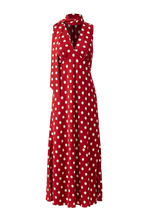 Ruby - Gloria Sleeveless Maxi Dress, Garnet Polka Dot