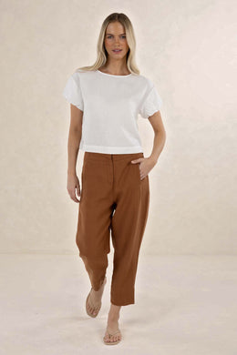 Humidity - Huxe Linen Pant, Tobacco
