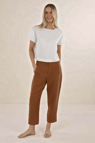 Humidity - Huxe Linen Pant, Tobacco