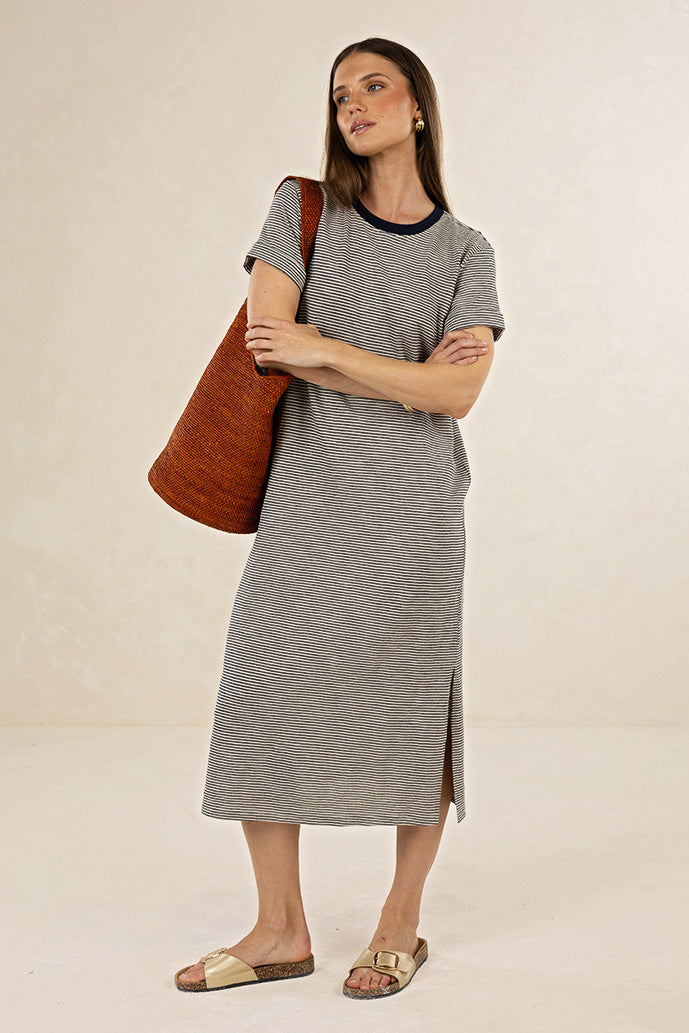 Humidity - Profile Stripe Dress, Midnight