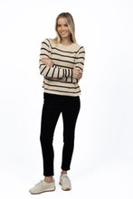 Humidity - Sorrento Stripe Jumper, Stone / Black