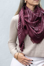 Dark Hampton - DH x Ellie Compton Hadfield Wool Silk Scarf, Burgundy Pink