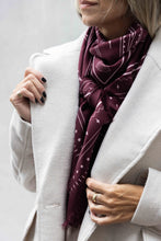Dark Hampton - DH x Ellie Compton Hadfield Wool Silk Scarf, Burgundy Pink