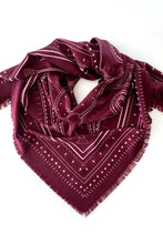 Dark Hampton - DH x Ellie Compton Hadfield Wool Silk Scarf, Burgundy Pink
