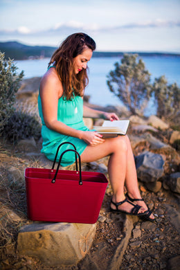 Hinza - Large Eco Plastic Hinza Tote, Maroon