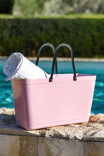 Hinza - Large Hinza Green Plastic Tote, Dusty Pink