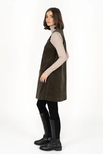 Humidity - Riley Cord Dress, Moss