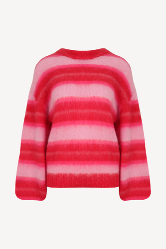 Ruby - Josie Sweater, Pink and Red Stripe