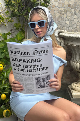 Dark Hampton - DH x Joel Hart Flux Petite Silk Scarf, Blue Multi