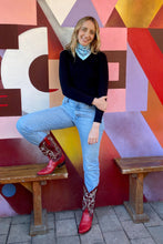Dark Hampton x Kaylee Bell, Petite Silk Scarf, Cowboy Up Blue