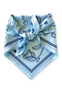 Dark Hampton x Kaylee Bell, Petite Silk Scarf, Cowboy Up Blue