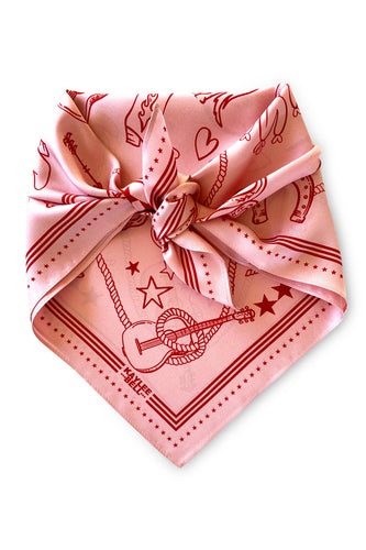 Dark Hampton x Kaylee Bell, Petite Silk Scarf, Cowboy Up Pink