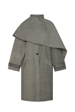 Commonplace - Lady Gingham Trench, Black White