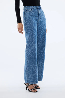 Ena Pelly - Lisa Denim Jeans, Blue Mixed Animal