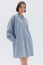 Assembly Label - Luna Cotton Blend Stripe Mini Dress, Glacial