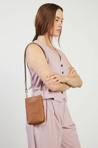 Saben - Maggie Crossbody Bag, Tan Bias