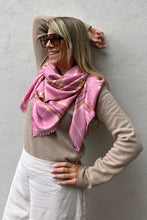 Dark Hampton - The McRae Wool Silk Scarf, Pink Brown
