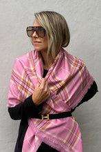 Dark Hampton - The McRae Wool Silk Scarf, Pink Brown