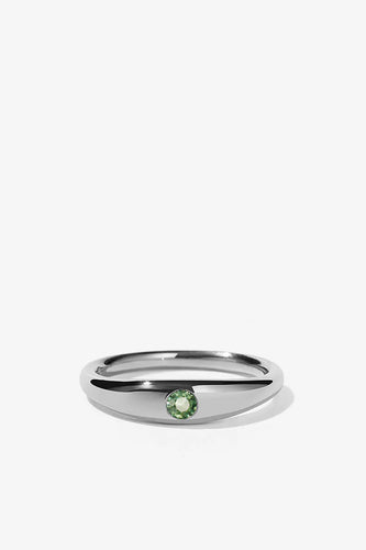 Meadowlark - Mini Claude Ring, Sterling Silver/Green Sapphire