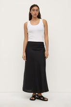 Assembly Label - Melody Linen Bias Skirt, Black