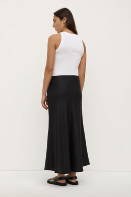 Assembly Label - Melody Linen Bias Skirt, Black