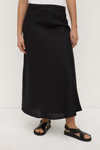 Assembly Label - Melody Linen Bias Skirt, Black