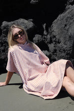 Dark Hampton - Montauk Hooded Towel, Tan Stripe